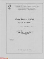 Báo cáo tài chính quý 3 năm 2014 - Công ty Cổ phần Xây dựng và Đầu tư 492