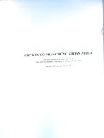 Báo cáo tài chính năm 2011 (đã kiểm toán) - Công ty Cổ phần Chứng khoán ALPHA