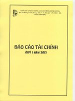 Báo cáo tài chính quý 1 năm 2015 - Công ty Cổ phần Xây dựng và Giao thông Bình Dương