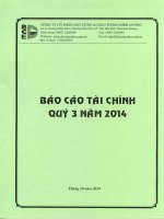 Báo cáo tài chính quý 3 năm 2014 - Công ty Cổ phần Xây dựng và Giao thông Bình Dương