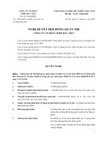 Nghị quyết Hội đồng Quản trị ngày 26-04-2010 - Công ty Cổ phần Đầu tư BVG