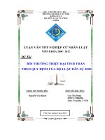 Bồi thường thiệt hại tinh thần theo quy định của bộ luật dân sự 2005