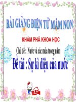 Bài giảng điện tử mầm non lớp Lá đề tài Sự kì diệu của nước