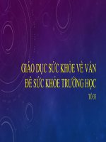 Bài thuyết trình giáo dục sức khỏe về vấn đề sức khỏe trường học vấn đề cận thị ở trường học