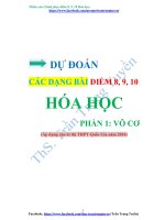 Dự đoán các dạng bài điểm 8,9,10 phần Hóa học ( Luyện thi THPT quốc gia môn Hóa học )