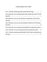 câu hỏi và trả lời môn chính trị học phát triẻn