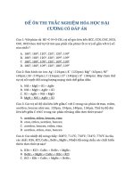 ĐỀ ôn THI TRẮC NGHIỆM hóa học đại CƯƠNG có đáp án