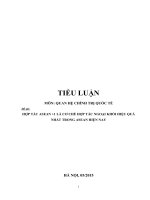 HỢP tác ASEAN +1 là cơ CHẾ hợp tác NGOẠI KHỐI HIỆU QUẢ NHẤT TRONG ASEAN HIỆN NAY  tiểu luận cao học quan hệ đối ngoại