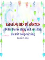 Bài giảng điện tử mầm non lớp Lá đề tài PTNT - Dạy trẻ những hành vi và thói quen tốt trong cuộc sống