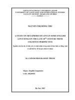 A study on metaphors of love in english songs in the late 20th century from cognitive perspective = nghiên cứu ẩn dụ về tình yêu và tình nhân trong một số bản tình ca tiếng anh ở cuối thế kỷ 20 từ góc nhìn tri nhận