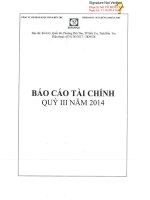 Báo cáo tài chính quý 3 năm 2014 - Công ty Cổ phần Dược phẩm Bến Tre