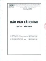 Báo cáo tài chính quý 4 năm 2013 - Công ty Cổ phần Khoáng sản và Xây dựng Bình Dương