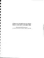 Báo cáo tài chính năm 2008 (đã kiểm toán) - Công ty Cổ phần Xuất nhập khẩu Lâm Thủy sản Bến Tre