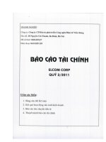 Báo cáo tài chính công ty mẹ quý 3 năm 2011 - Công ty Cổ phần Đầu tư Phát triển Công nghệ Điện tử Viễn thông