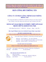 Bản cáo bạch - Công ty cổ phần Công trình Giao thông Đồng Nai