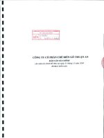 Báo cáo tài chính năm 2009 (đã kiểm toán) - Công ty Cổ phần Chế biến Gỗ Thuận An