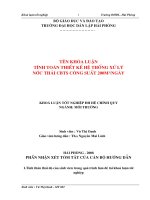 TÍNH TOÁN THIẾT kế hệ THỐNG xử lý nước THẢI CBTS CÔNG SUẤT 200M3NGÀY 