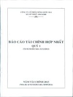 Báo cáo tài chính hợp nhất quý 1 năm 2014 - Công ty Cổ phần Nông dược H.A.I