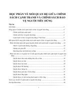 HỌC PHẦN VỀ MỐI QUAN HỆ GIỮA CHÍNH SÁCH CẠNH TRANH VÀ CHÍNH SÁCH BẢO VỆ NGƯỜI TIÊU DÙNG