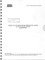 Báo cáo tài chính công ty mẹ năm 2009 (đã kiểm toán) - Công ty Cổ phần Dược phẩm Cửu Long