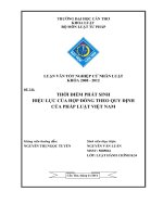 Thời điểm phát sinh hiệu lực của hợp đồng