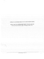 Báo cáo tài chính hợp nhất quý 3 năm 2011 - Công ty Cổ phần Đầu tư và Xây dựng HUD1