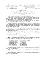 Nghị quyết đại hội cổ đông ngày 31-3-2010 - Công ty Cổ phần Bia Hà Nội - Hải Dương