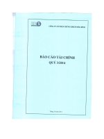 Báo cáo tài chính quý 3 năm 2014 - Công ty Cổ phần Chứng khoán Hòa Bình