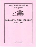 Báo cáo tài chính hợp nhất quý 4 năm 2015 - Công ty Cổ phần Phát triển nhà Bà Rịa-Vũng Tàu