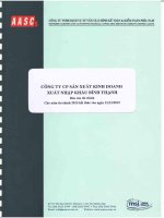 Báo cáo tài chính công ty mẹ năm 2015 (đã kiểm toán) - Công ty Cổ phần Sản xuất Kinh doanh Xuất nhập khẩu Bình Thạnh