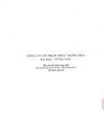 Báo cáo tài chính hợp nhất quý 2 năm 2011 (đã soát xét) - Công ty Cổ phần Phát triển nhà Bà Rịa-Vũng Tàu
