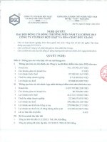 Nghị quyết Đại hội cổ đông thường niên - Công ty Cổ phần Bột giặt và Hoá chất Đức Giang