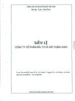 Bản điều lệ - Công ty cổ phần Đầu tư và Xây dựng HUD3