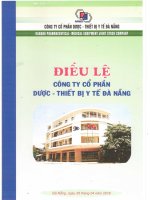 Bản điều lệ - Công ty Cổ phần Dược - Thiết bị Y tế Đà Nẵng