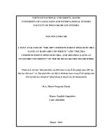 A text analysis of “the 2007 commencement speech by bill gates at harvard university ” and “the 2014 commencement speech by bill and melinda gates at stanford university” on the de beaugrande framework