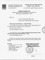 Báo cáo tài chính hợp nhất quý 1 năm 2012 - Tổng Công ty Khí Việt Nam-CTCP