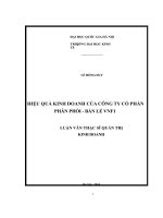 Hiệu quả kinh doanh của công ty cổ phần phân phối   bán lẻ VNF1 
