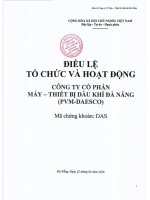 Bản điều lệ - Công ty Cổ phần Máy - Thiết bị Dầu khí Đà Nẵng