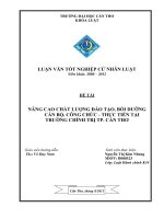 Nâng cao chất lượng đào tạo cán bộ công chức thực tiễn tại trường chính trị cần thơ