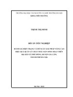 ĐÁNH GIÁ HIỆN TRẠNG VÀ ĐỀ XUẤT GIẢI PHÁP NÂNG CAO  HIỆU QUẢ QUẢN LÝ CHẤT THẢI  RẮN SINH  HOẠT TRÊN  ĐỊA BÀN XÃ PHÙ ĐỔNG, HUYỆN GIA LÂM,  THÀNH PHỐ HÀ NỘI.