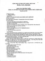 Báo cáo thường niên năm 2014 - Công ty Cổ phần Xây dựng Giao thông Thừa Thiên Huế