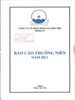 Báo cáo thường niên năm 2011 - Công ty Cổ phần Đông Hải Bến Tre