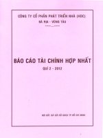 Báo cáo tài chính hợp nhất quý 2 năm 2012 - Công ty Cổ phần Phát triển nhà Bà Rịa-Vũng Tàu