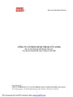 Báo cáo tài chính hợp nhất năm 2008 (đã kiểm toán) - Công ty Cổ phần Dược phẩm Cửu Long
