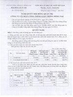 Nghị quyết Hội đồng Quản trị - Công ty cổ phần Công trình Giao thông Đồng Nai