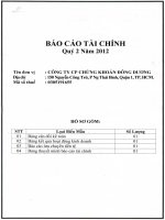 Báo cáo tài chính quý 2 năm 2012 - Công ty Cổ phần Chứng khoán Đông Dương
