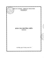 Báo cáo thường niên năm 2013 - Công ty Cổ phần Dược - Thiết bị Y tế Đà Nẵng