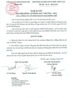 Nghị quyết Hội đồng Quản trị - Công ty Cổ phần Hàng hải Đông Đô