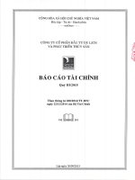 Báo cáo tài chính công ty mẹ quý 3 năm 2015 - Công ty Cổ phần Đầu tư Du lịch và Phát triển Thủy sản