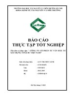 Báo cáo thực tập tốt nghiệp kế toán tại CÔNG TY CỔ PHẦN TƯ VẤN ĐẦU TƯ XÂY DỰNG VINACIC VIỆT NAM